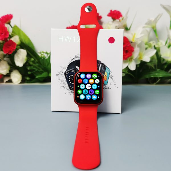 Best Online Shopping in Pakistan (OnlinePakistanStore.com) HW12 Smart Watch 40mm Full Screen With Rotating Key Heart Rate Monitor Fitness Tracker BT Make Calls -Red - Image 2