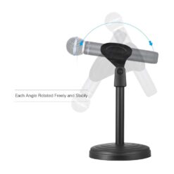 F3 Adjustable Metal Tripod Desktop Desk Mic Microphone Clip Holder Stand (Mic Not Include)