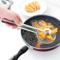 Frying filter spoon multi function kitchen gadgets filter spoon with clip stainless steel clamp stra