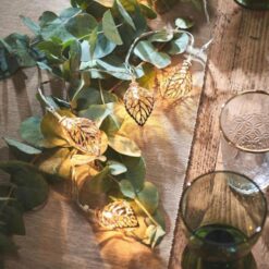 LED String Light Fairy Lights Leaf Lights For Bedroom Wedding Metal Leaves – 19Pcs