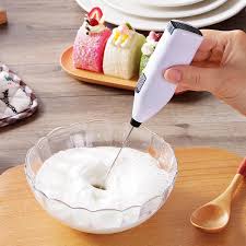 Mini Small Hand Electric Blender Egg Beaters Baking Cream Coffee Kitchen Tool – White