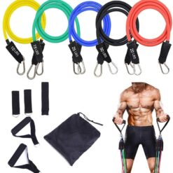 Resistance Bands Set – 5-Piece Exercise Bands – Portable Home Gym Accessories – Stackable Up to 150
