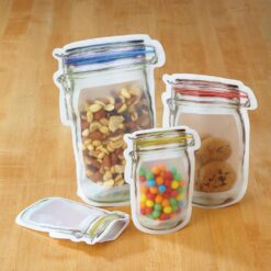 Reusable Jar Bags Ziplock Bag Airtight – Pack of 3