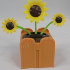 Solar For Car Decoration Dancing Sun Flower In a Small Fence Size 11*5.5cm