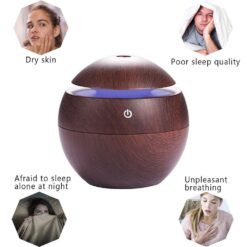 Wood Aromatherapy Essential Oil Aroma Diffuser 40ML- Dark Brown